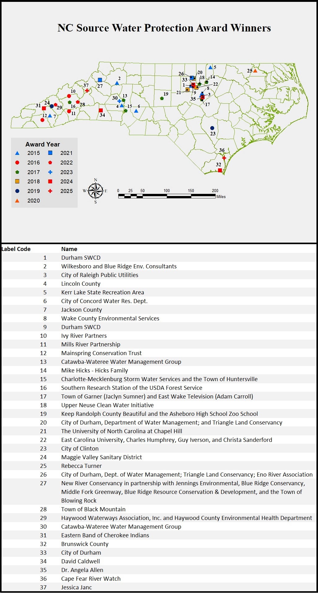 2025 Awards map